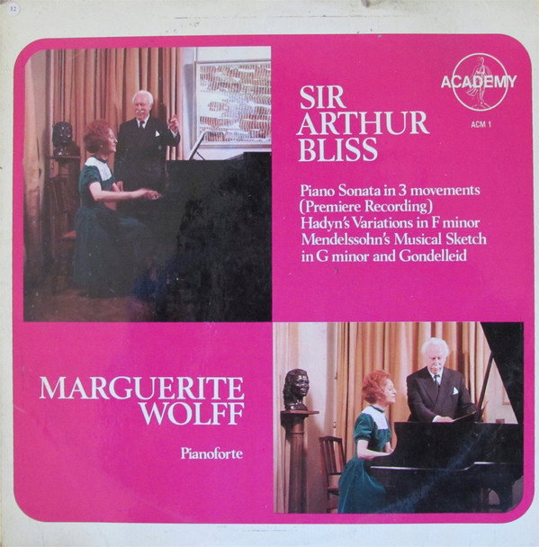 LP ARTHUR BLISS Piano Sonata in 3 Movements G+/VG-