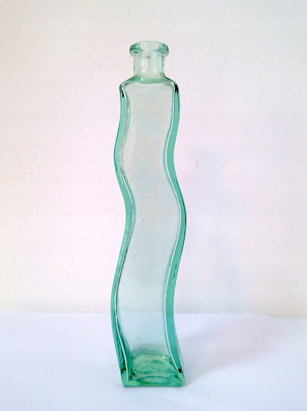 PRL Flakon zielone szkło vintage retro 27 cm