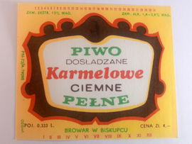 Etykieta Browar Biskupiec KARMELOWE