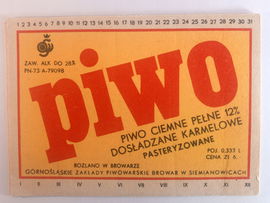 Etykieta Browar Siemianowice Piwo Ciemne Pełne