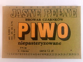 Etykieta Browar Czarnków Piwo Jasne Pełne