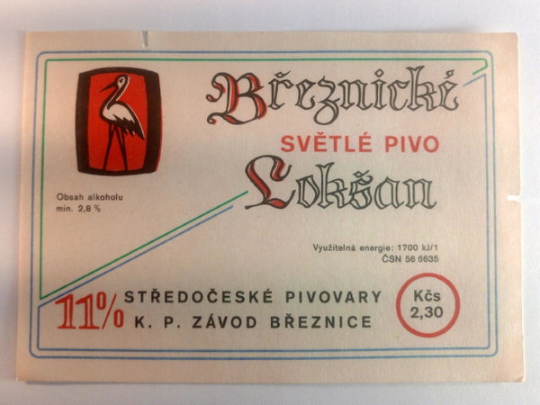 Etykieta z piwa Breznicki Loksan