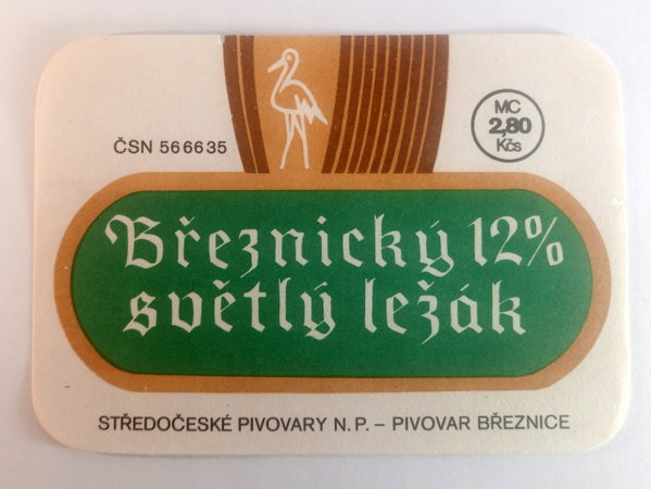 Etykieta z piwa Breznicky svietly lezak