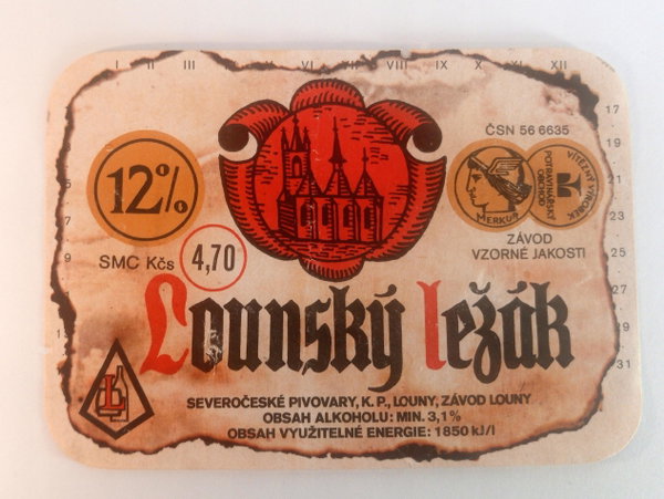 Etykieta z piwa Lounsky Lezak
