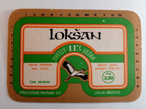 Etykieta z piwa Loksan