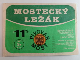 Etykieta Pivovar Most - Mostecky Lezak