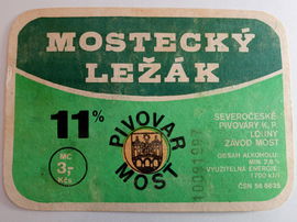 Etykieta Pivovar Most - Mostecky Lezak