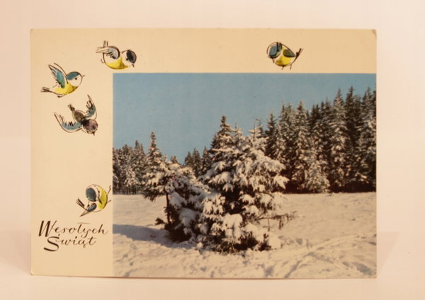 PRL Pocztówka Święta Bożego Narodzenia 1974 r.