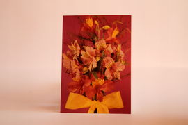 PRL Pocztówka okolicznościowa kwiaty