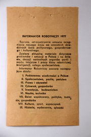 Kartka z kalendarza Informator robotniczy 1977