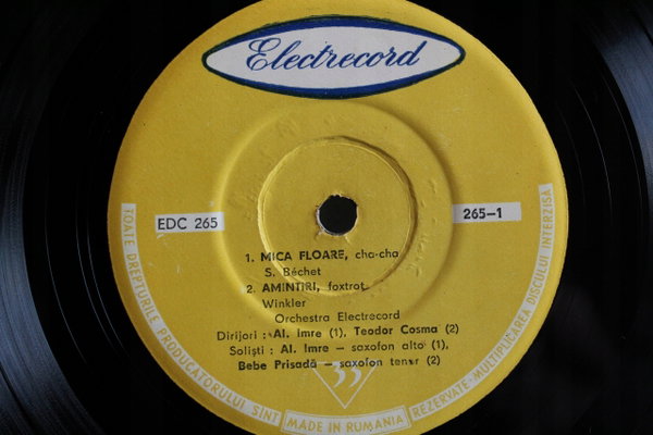 EP Bechet, Winkler, Gigi Marga - Mica Floare Ex/G