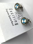 Spinki do mankietów EXC Gadżet dla fana BMW Emblem Szary w białej Szkatułce Etui