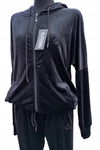 Komplet DRES WELUROWY elastyczny rozpinany z kapturem CZARNE 3XL
