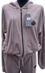 Komplet DRES WELUROWY elastyczny rozpinany z kapturem SZARE 2XL