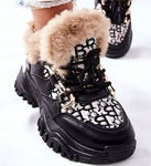 BUTY DAMSKIE SNEAKERSY CZARNE OCIEPLANE r.37