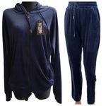 Komplet DRES WELUROWY elastyczny rozpinany z kapturem GRANATOWY 3XL