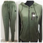 Komplet DRES WELUROWY elastyczny rozpinany z kapturem ZIELONE 2XL