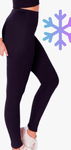 Legginsy SPODNIE Ocieplane Futerkiem Czarne Damskie THERMO 4/6XL
