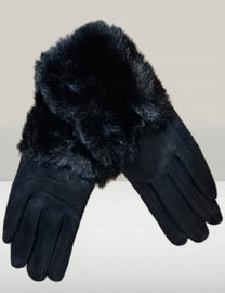 RĘKAWICZKI ZIMOWE ocieplane futerkiem GLOVES CIEPŁE CZARNE NA PREZENT