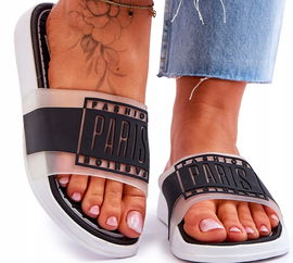 Klapki basenowe stylowe damskie r 37 CZARNE wygodne letnie codzienne