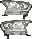 REFLEKTORY LAMPY FORD RANGER '11- ZESTAW