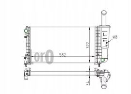 CHŁODNICA PUNTO II (188) (99-) 1.4 I 16V (MAN, AC +/-, PETROL) 51723827