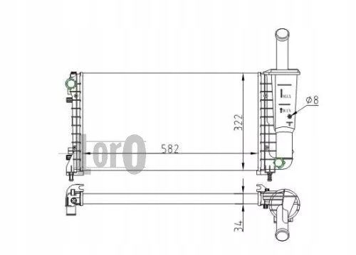 CHŁODNICA PUNTO II (188) (99-) 1.4 I 16V (MAN, AC +/-, PETROL) 51723827