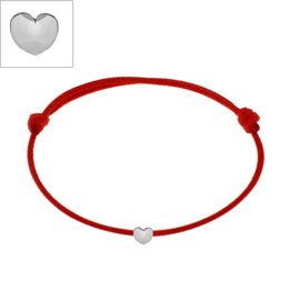 BRANSOLETKA NA SZCZĘŚCIE SREBRNE SERCE DZIECIĘCA SZNUREK  SREBRO 925