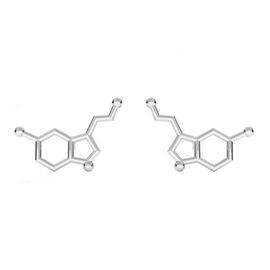 KOLCZYKI SREBRNE WZÓR CHEMICZNY SEROTONINA SZTYFTY SREBRO 925