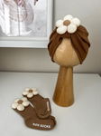 Zestaw Daisy – turban i skarpetki Brązowy 42 cm (3-6 mc) Gruby