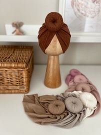 Turban Donut Thin Brązowy