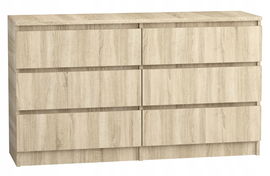 Komoda 140 cm 6 szuflad sonoma