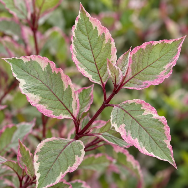 Dereń Biały 'Miracle' Cornus alba Trójbarwne Liście Czerwone Pędy
