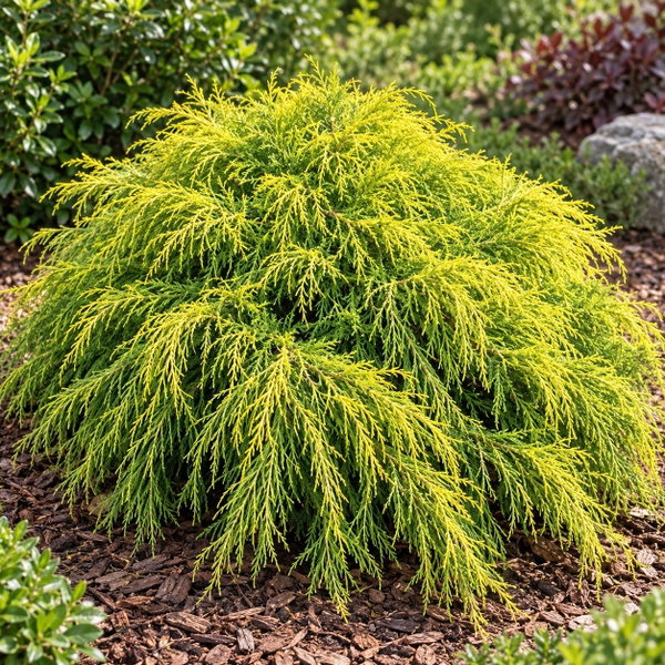 Cyprysik groszkowy Sungold Chamaecyparis pisifera złociste pędy