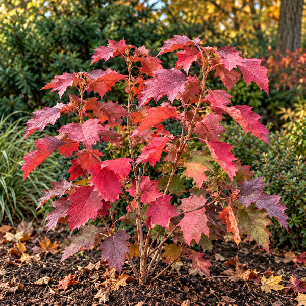 Hortensja dębolistna Hydrangea quercifolia jesienne liście