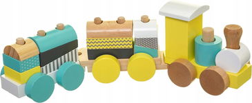 Betoys - 138129 - Drewniany pociąg do budowy - Drewniane klocki dla dziecka