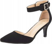 Czółenka damskie Sandały na szpilkach eleganckie ślubne Czarny zamsz 38 EUR