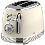 TOSTER RETRO CHROM 2 TOSTY, 6 POZIOMÓW, BEŻOWY 850W
