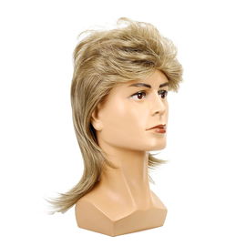 Beweig peruka męska blond mullet lata 80 impreza cosplay z czepkiem