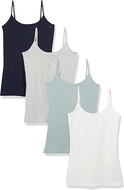 Amazon Essentials Top Damski Bawełna 4 Sztuki Kolory L