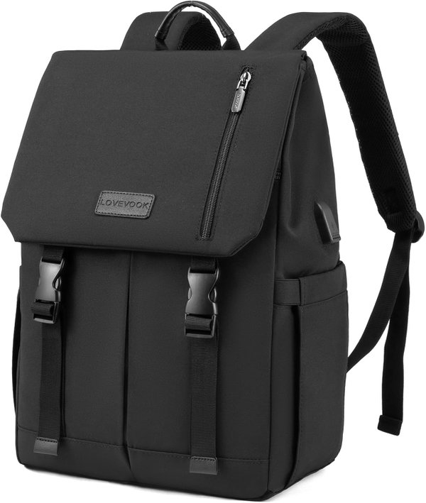 Lovevook Unisex Plecak na laptop Czarny USB 15,6 Cala