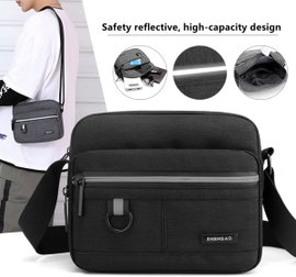 SHENGAO Mała płócienna torba typu crossbody 20 x 16 cm
