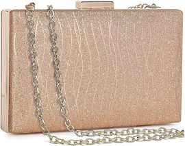 Baigio Torebka Wieczorowa Kopertówka Złota Brokatowa Elegancka