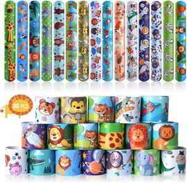 Acuiwer Zestaw Bransoletek Slap Zatrzaskowych Zwierzęta dla dzieci 30 sztuk