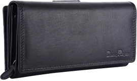 Chunkyrayan XXL GB-7 Portfel damski skóra naturalna RFID Czarny