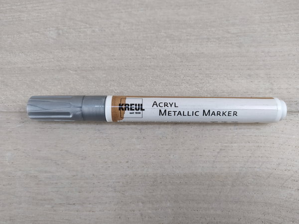 KREUL 46262 Acryl Metallic Marker Silver Argent 2-4 mm