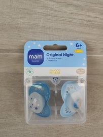 MAM Original Night Smoczki latex Świecące z pudełkiem 2 sztuki 6m+