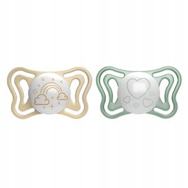 Chicco PhysioForma Light Lumi Smoczki silikon Świecące 2–6m 2 sztuki