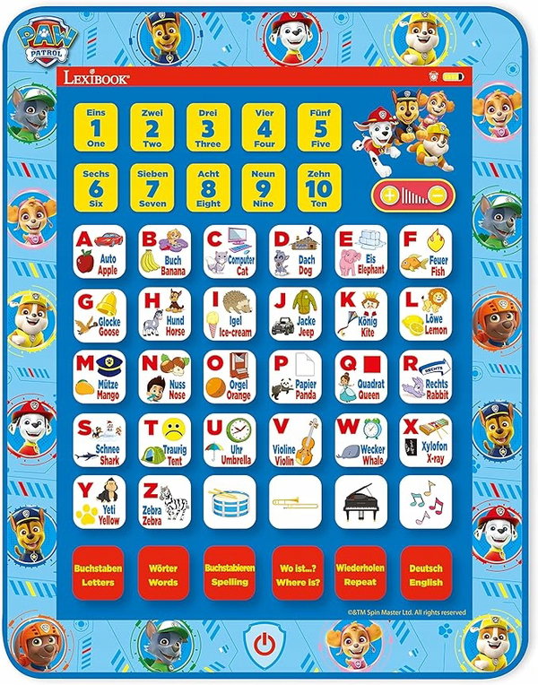 Lexibook Paw Patrol Tablet Edukacyjny dwujęzyczny EN/DE OPIS