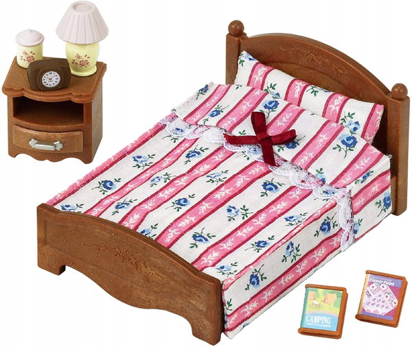Sylvanian Families 5019 Łóżko podwójne z pościelą Dla figurek 3+